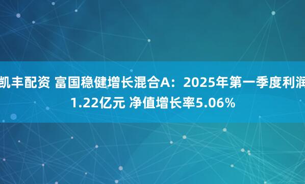 凯丰配资 富国稳健增长混合A：2025年第一季度利润1.22亿元 净值增长率5.06%